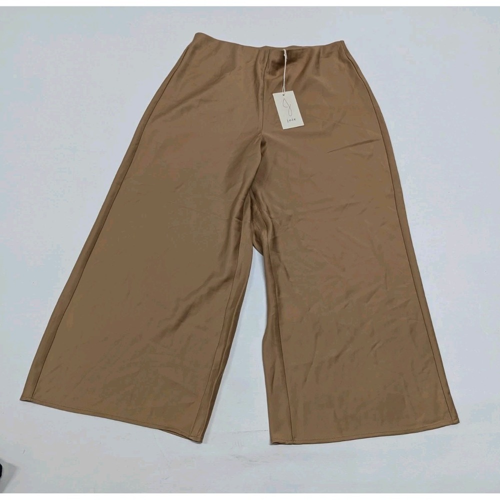 Quiet Luxury Minimalist Wide Leg Pants Camel Taupe NWT Joie 10 Office Siren